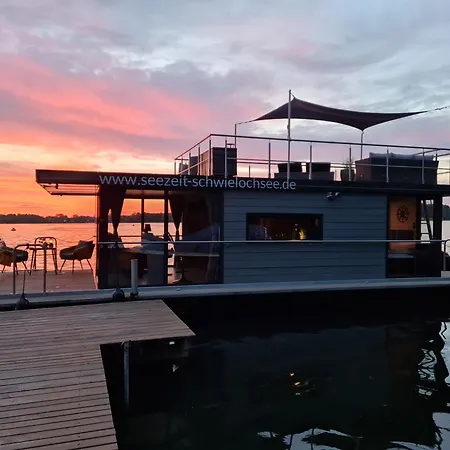 Seezeit Im Hausboot Mit Kamin & Sauna Botel Schwielochsee
